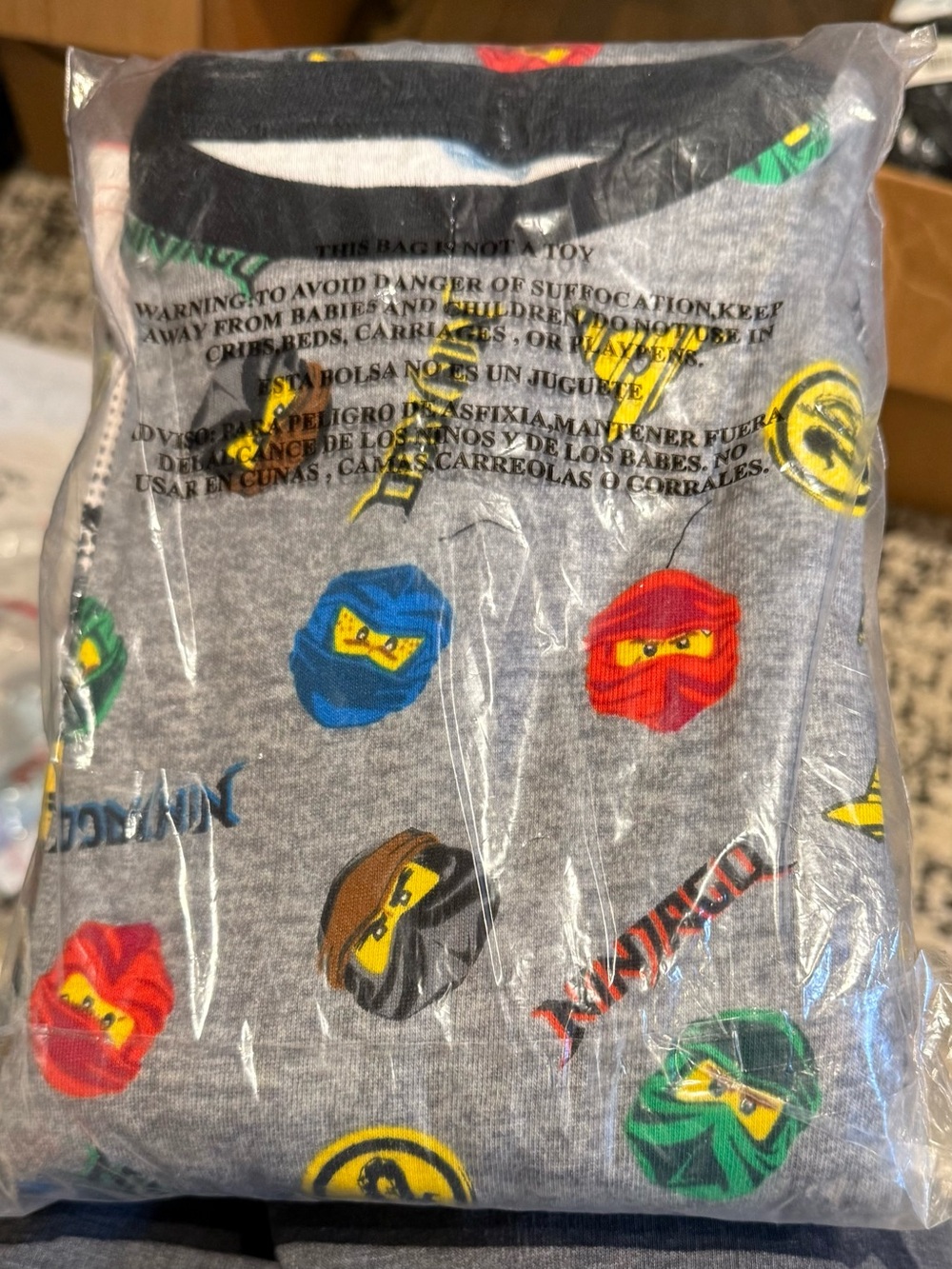 2 PACK - Gray Kids Ninja Graphic Pajama Set - Multicolor